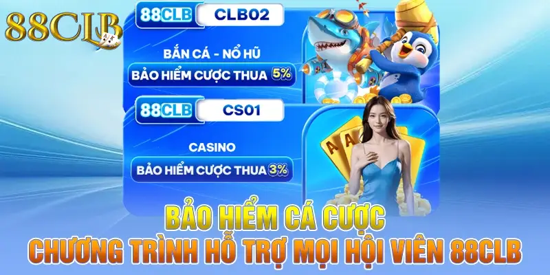 88CLB bảo hiểm cược thua hấp dẫn tuỳ mỗi sảnh cược cụ thể 